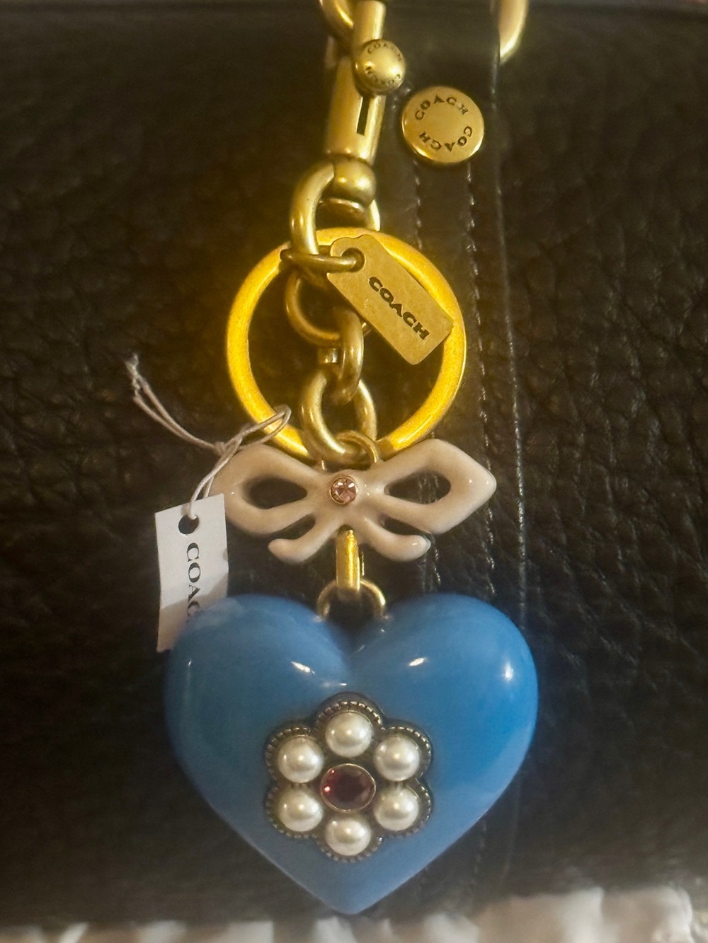 Coach Blue Heart Bag Charm. #CBH12 - Picture 11 of 13